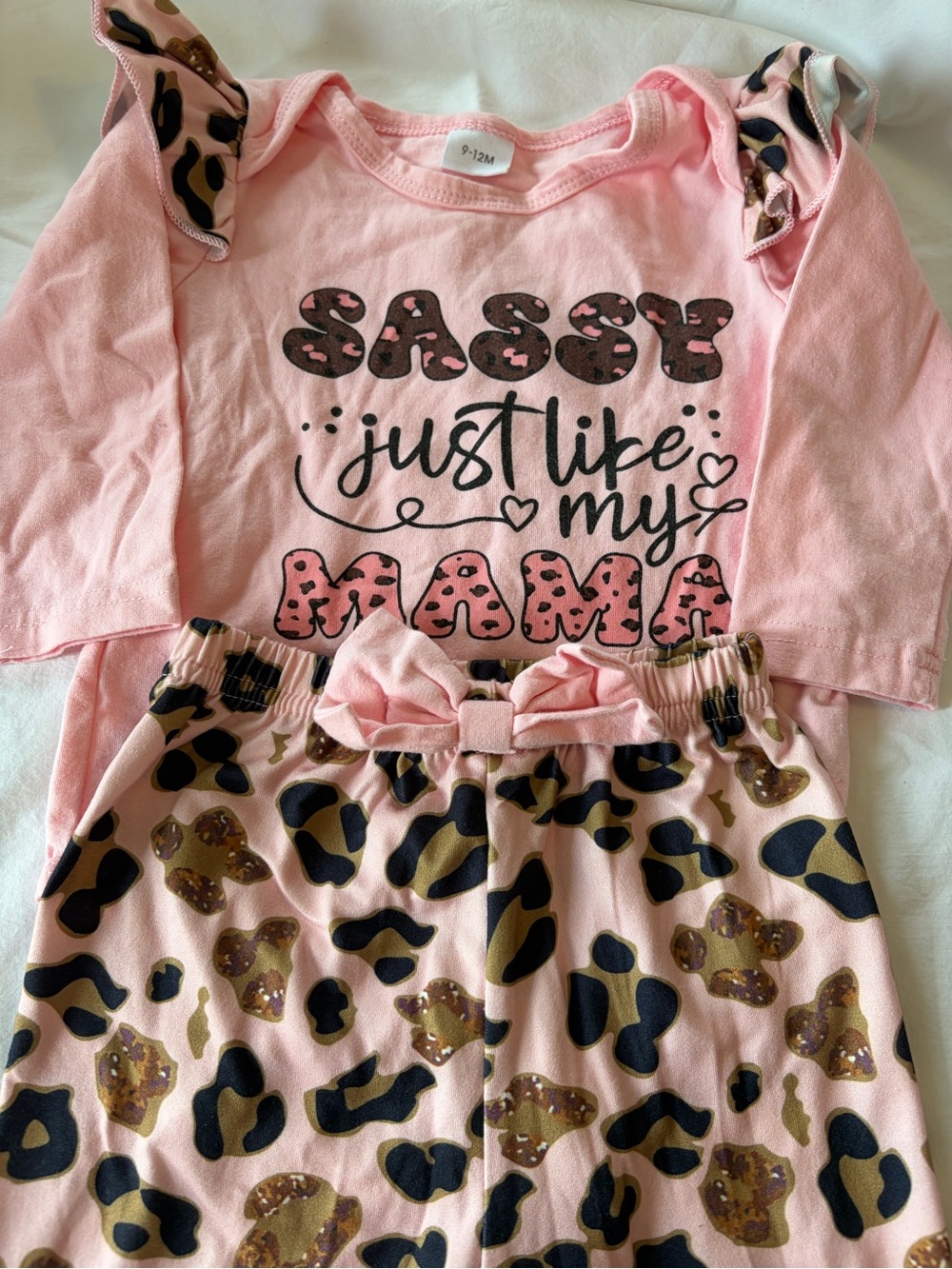 Pink Leopard Ruffle Kids Matching Set - Sassy Print - Picture 2 of 5